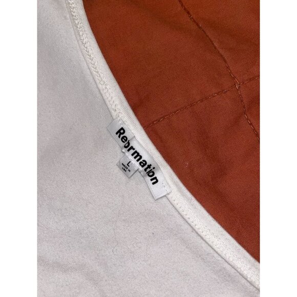 Reformation White Square Neck Stretch Tank Sleeveless Pullover Women Top Size L - Picture 8 of 16